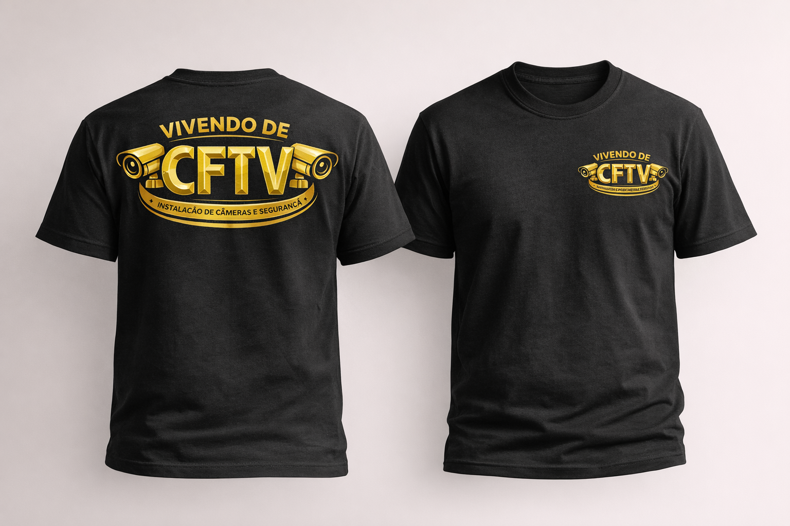 Mockup camiseta polo Vivendo de CFTV